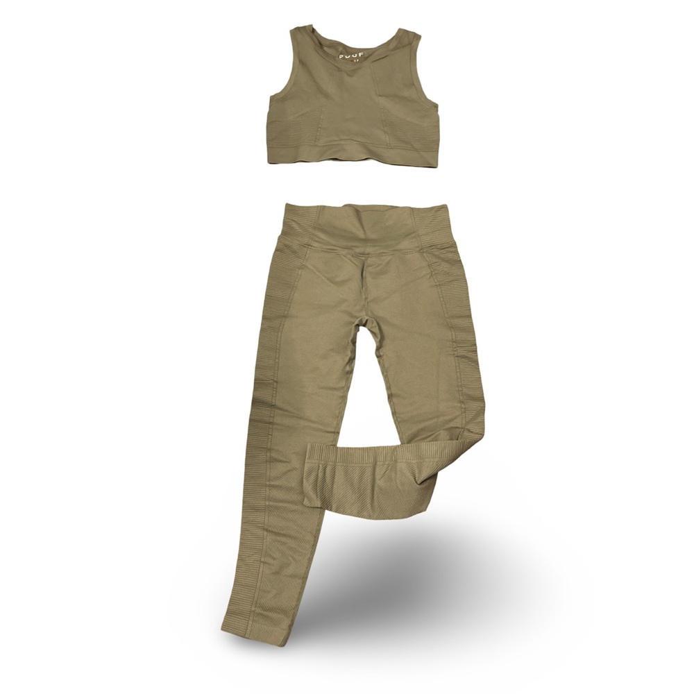 Olive Green Leggings and Top Set